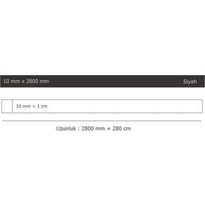 10 x 2800 mm Siyah Sibu Aynalı Pleksi Şerit Mobilya Süsü