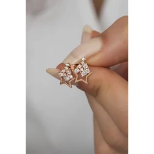 925 Ayar Gümüş Minik Parlayan Yıldız Küpe