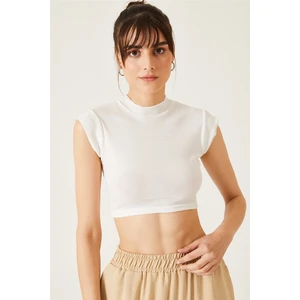 Kadın Dik Yaka Sıfır Kol Kaşkorse Bluz