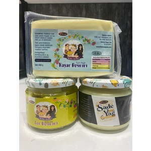 Üreten Anneler 3'lü Paket (Kaşar Peyniri 500 gr + Sade Yağ 250 gr + Zeytinyağlı Bebek Loru 250 gr)