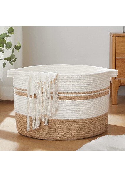 Büyük Boy Jüt Pamuklu Sepet Bebek Eşya Toplama Sepeti Yumuşak Büyük Saklama Sepeti modelleri