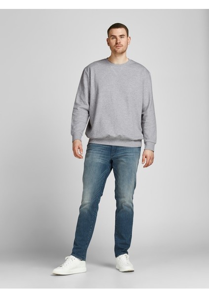 Büyük Beden Açık Gri-Melanj Erkek Sweat 12182567 fiyatları