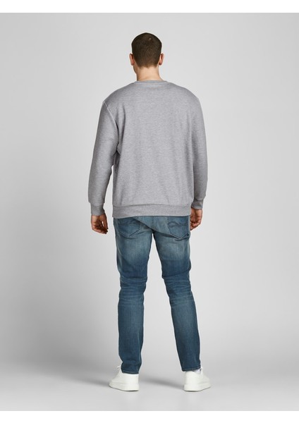 Büyük Beden Açık Gri-Melanj Erkek Sweat 12182567 fırsatları