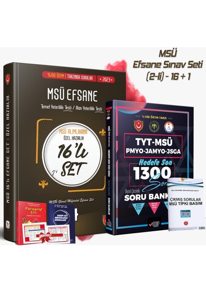 2’li Efsane Msü Sınav Seti 16+1 (16’lı Efsane Altın Set + Hedef 1300 Soru Bankası)