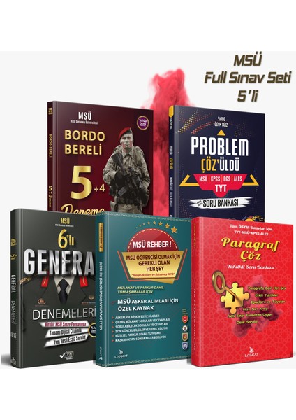 Msü Full Sınav Seti 5’li -Msü 10’lu Deneme-Msü Rehber-Problem Çözüldü-Paragraf Çöz-General 6’lı Deneme