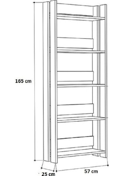 Antrasit Italia Design Kitaplık