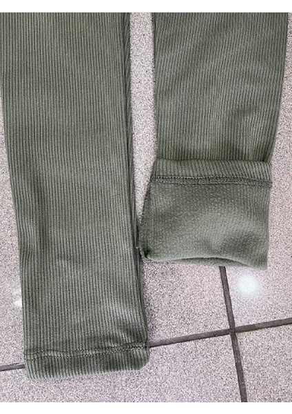 Kışlık Şardonlu Fitilli Kadın Yüksek Bel Dikişsiz Tayt fırsatları