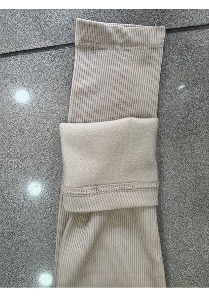 Kışlık Şardonlu Fitilli Kadın Yüksek Bel Dikişsiz Tayt fırsatları