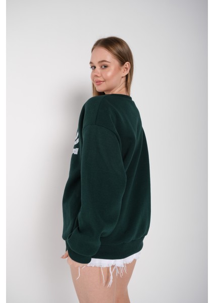 Kadın Suppose Baskılı Bisiklet Yaka Oversize Sweatshirt fırsatları