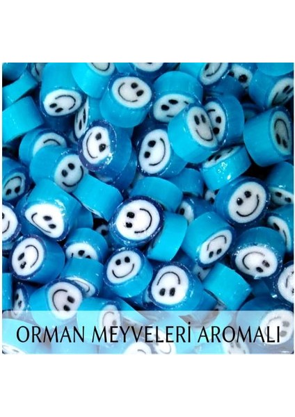 Mavi Gülenyüz Desenli Lolly Şeker 1000 gr