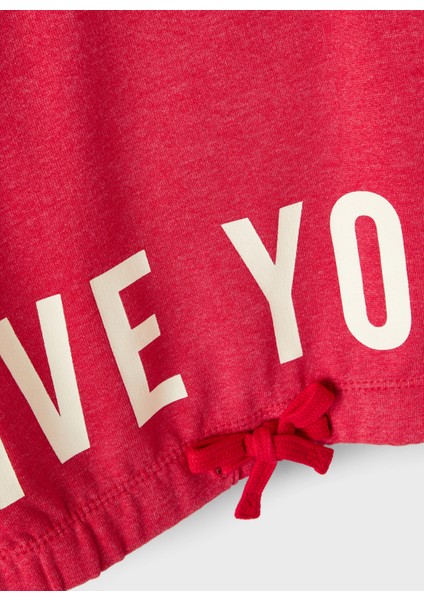 Kız Çocuk Kırmızı Sweatshirt Nkfnalıve Ls Crop Sweat Bru