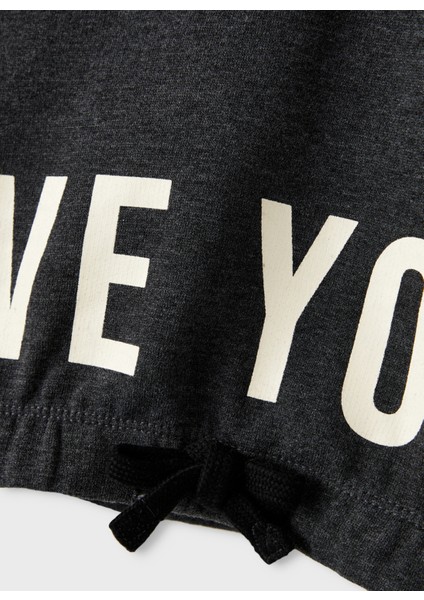 Kız Çocuk Siyah Sweatshirt Nkfnalıve Ls Crop Sweat Bru