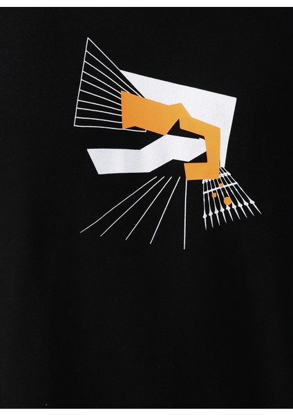 Kapüşon Yaka Düz Siyah Erkek Sweatshirt Monı