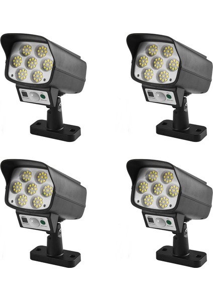 4 Adet 3 Mod LED Işıklı Güneş Enerjili Sahte Kamera Dış Mekan Sahte Kamera Mini Kırmızı LED IP66