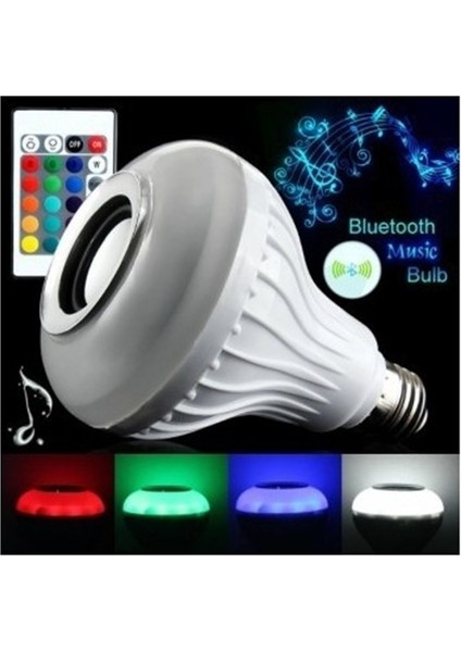 Yeni Nesil Bluetooth Hoparlörlü Kumandalı Rgb Akıllı LED Ampul 16 Renk Bluetooth Ampul