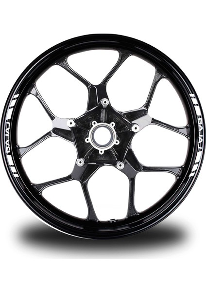 Bajaj Yazılı Kısa Dış Şerit 8'li Jant Sticker Modeli
