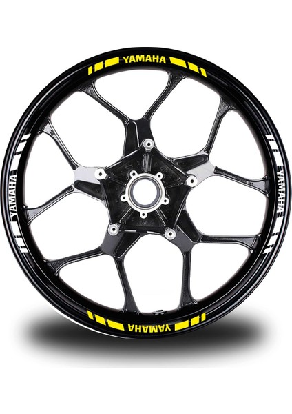 Yamaha Yazılı Kısa Dış Şerit 16'lı Çift Renk Jant Sticker Modeli