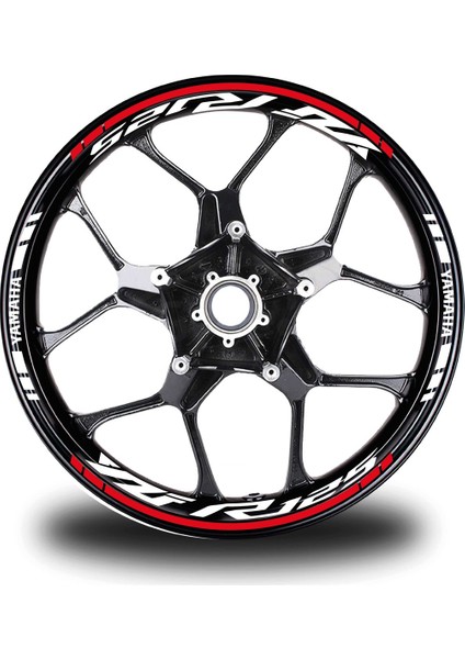 Kırmızı Yamaha Yzf R125 Takım Jant Sticker Etiket
