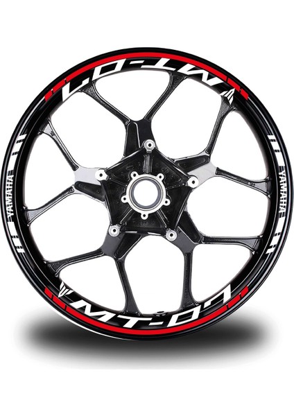 Kırmızı Yamaha mt 07 Takım Jant Sticker Etiket