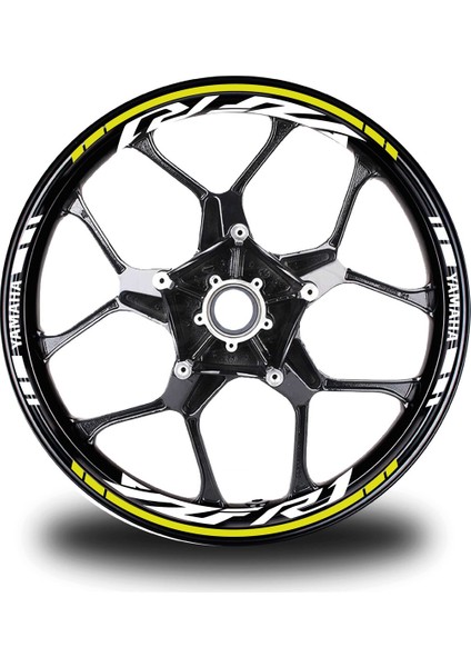 Neon Sarı Yamaha R1 Takım Jant Sticker Etiket