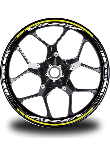 Sarı Yamaha Fazer Takım Jant Sticker Etiket