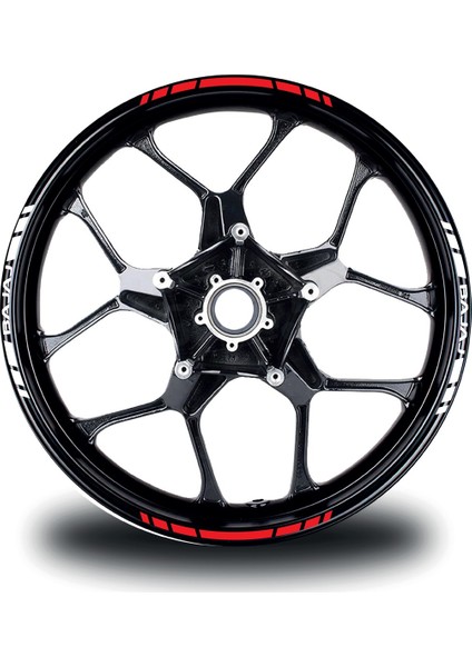 Bajaj Yazılı Kısa Yazısız Kısa Dış Şerit 16'lı Çift Renk Jant Sticker Modeli fiyatları