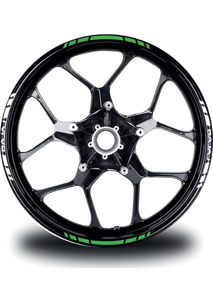 Bajaj Yazılı Kısa Yazısız Kısa Dış Şerit 16'lı Çift Renk Jant Sticker Modeli indirimleri