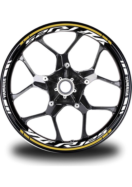 Koyu Sarı Yamaha Yzf R125 Takım Jant Sticker Etiket