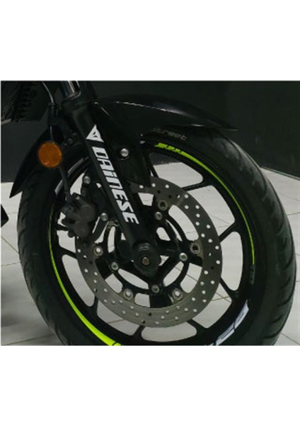 Yamaha mt 25 Neon Yeşil Jant Dışı Şerit Sticker Etiket Modeli