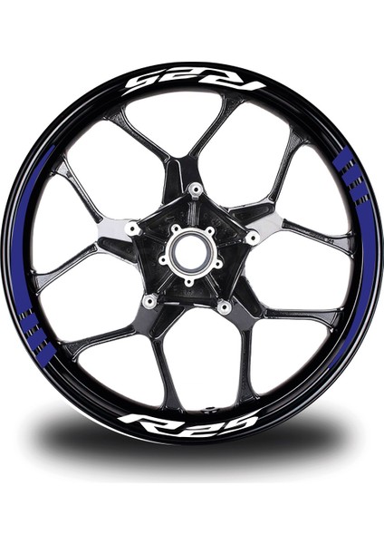 R25 Yazılı Mavi Takım Jant Sticker Modeli