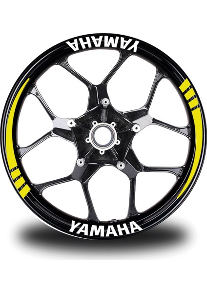 Yamaha Yazılı Sarı Takım Jant Sticker Modeli