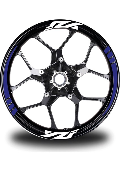 Yzf Yazılı Mavi Takım Jant Sticker Modeli