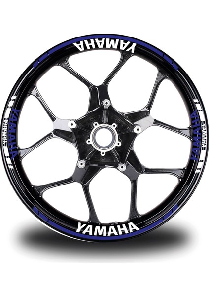 Yamaha Yazılı Mavi Takım Jant Sticker Modeli