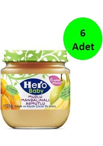 Muzlu Mandalinalı Armutlu Kavanoz Maması 125 gr 6 Adet