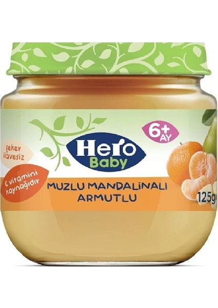 Muzlu Mandalinalı Armutlu Kavanoz Maması 125 gr 6 Adet