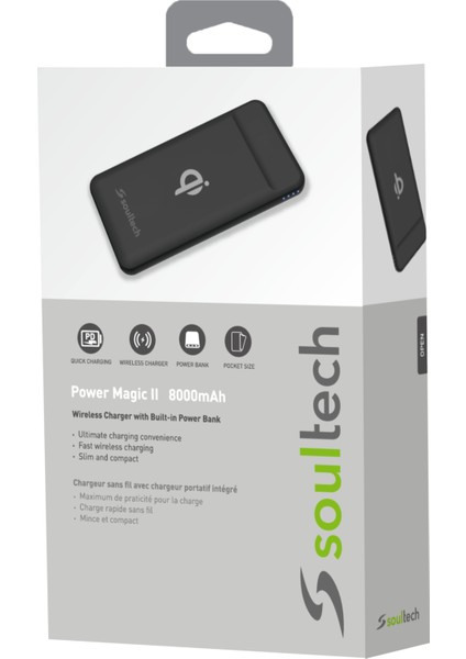 BT050S Power Magic Platinum 8.000 Mah Kablosuz Powerbank Siyah