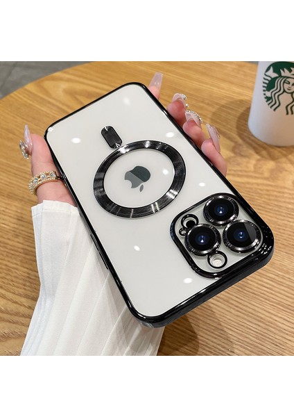 Apple iPhone 13 Pro Kılıf Magsafe Kamera Lensli Korumalı Şeffaf Silikon Kapak