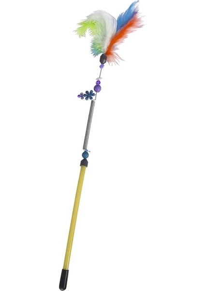 Yaylı Kedi Oyun Oltası 13 cm - 44 cm Sarı