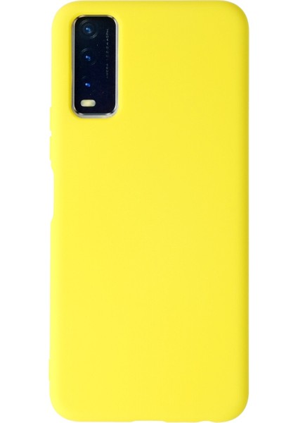 Vivo Y20 Kılıf Nano Içi Kadife Silikon - Sarı 300099