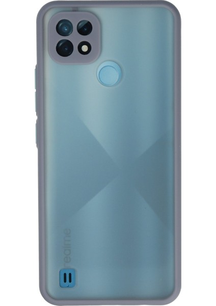 Realme C21 Kılıf Montreal Silikon Kapak - Gri 300099
