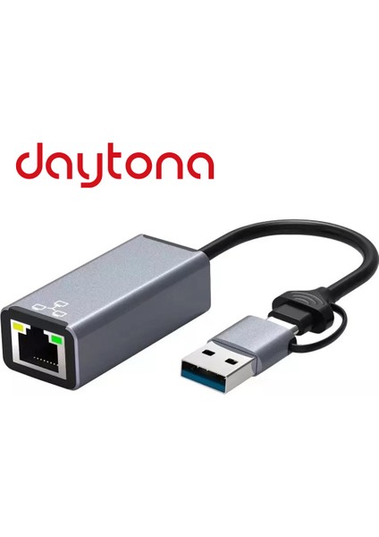 HC-72S Type C USB 3.0 To  Ethernet RJ45 Windows Macbook Uyumlu Çevirici Hub Adaptör