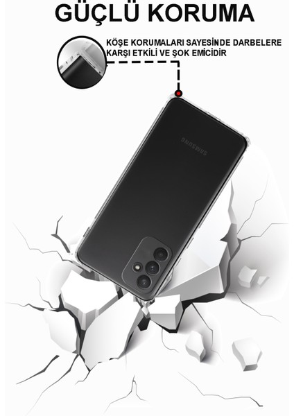 Samsung Galaxy M23 ile Uyumlu Kapak Tıpalı Kamera Korumalı Premier Silikon Şeffaf ile Uyumlu Kılıf modelleri