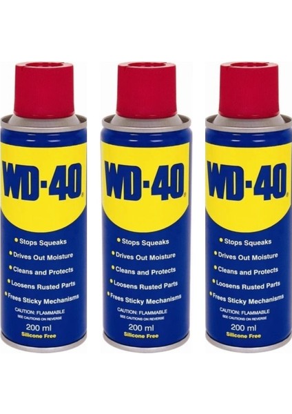 Wd-40 Çok Amaçlı Etkili Koruyucu Ve Pas Sökücü 200 Ml 3 Adet