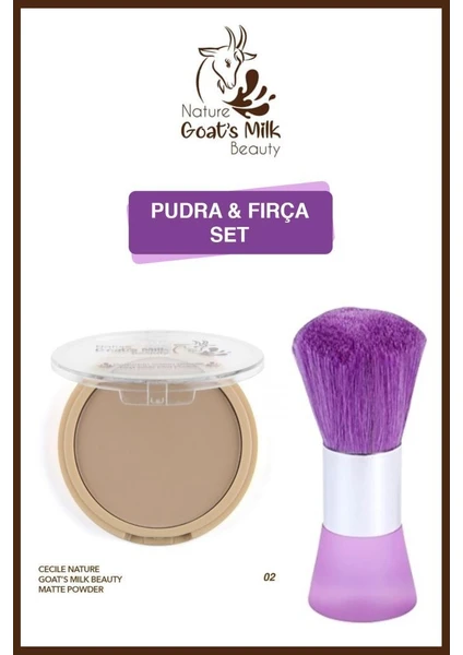 Keçi Sütlü Matte Powder 02 Pudra Fırçası Seti