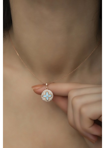 925 Ayar Gümüş Mineli Rüzgar Gülü Kolye fiyatları