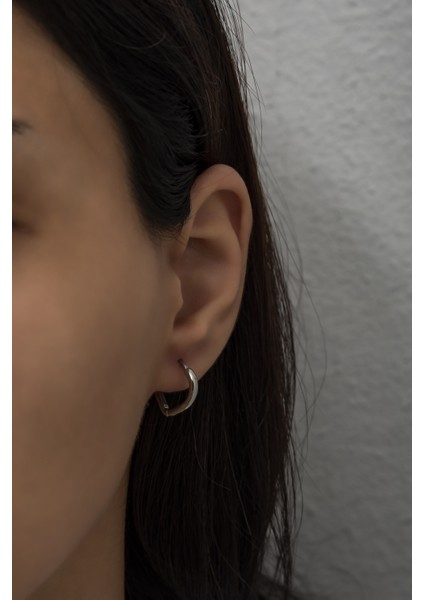 925 Ayar Gümüş Taşsız Sade Kalp Küpe modelleri