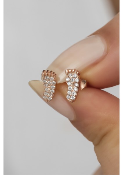 925 Ayar Gümüş Minik Rose Ayakizi Küp