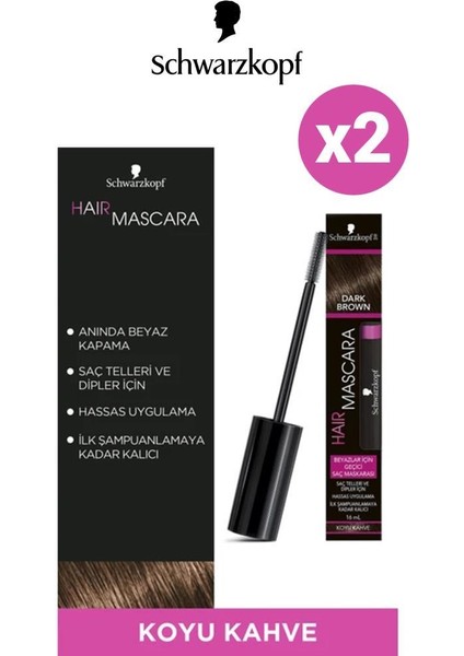 Saç Maskarası Koyu Kahverengi 16 Ml X2