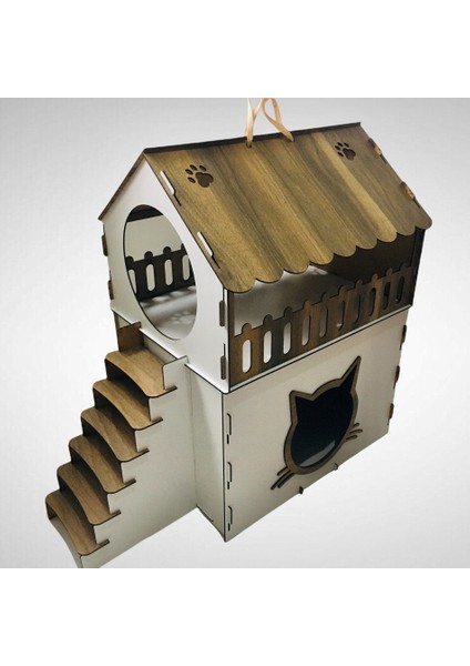 Dekoratif Ahşap Kedi Evi,teraslı Kedi Evi, Ahşap Kedi Evi, Cat,cat House