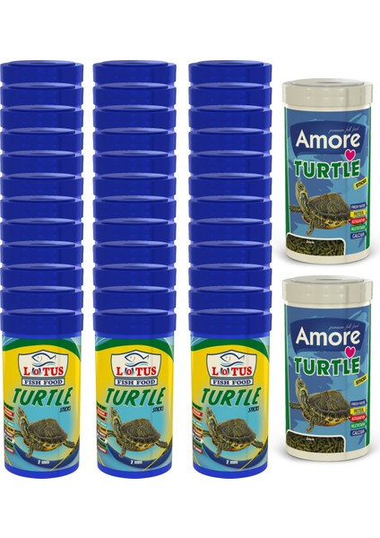 Turtle Sticks 36X100ML Kutu Kaplumbağa Yemi ve 2X250ML Kutu